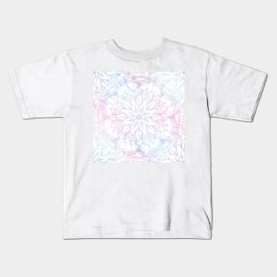 Magical Pink Blue Mandala Flower Kids T-Shirt